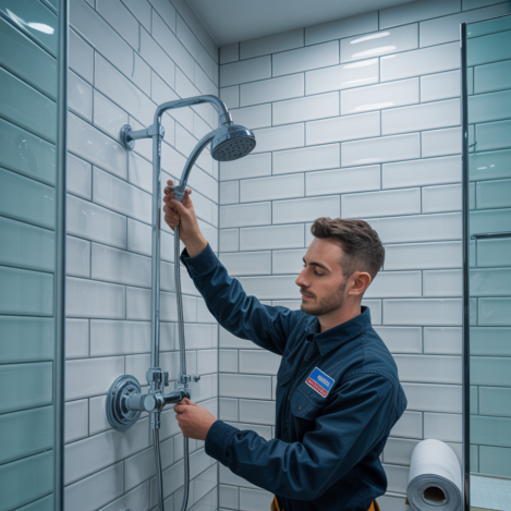 installing shower head